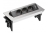 AE-PBC3GS-51BKN Recessed power socket 3xSCHUKO, 1.5m cable, brushed steel — Furniture sockets