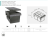 PB-45-400MF-2X16-60A Cos pentru gunoi PRACTI ECO 400, 2×16l, cu amortizator, antracit