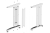 SB-A60X72-80 Desk frame, silver — Furniture legs and wheel supports (rollers)