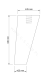 15BS100B Angled tapered leg, white wood, H-100, 45/25, M8x15 — Furniture legs and wheel supports (rollers)