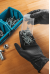 HT5K774-S WUSSOW disposable nitrile gloves with diamond texture black — Special clothing