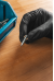 HT5K774-M WUSSOW disposable nitrile gloves with diamond texture black — Special clothing